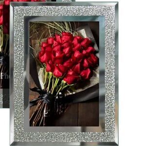 At Home Mirrored Diamond Crushed Picture Frame